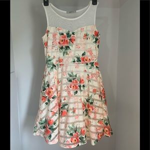 Papaya Floral Dress